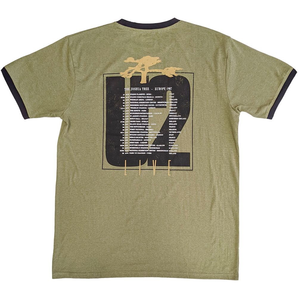 U2 - Joshua Tree Europe 1987 Heren Tshirt - Groen